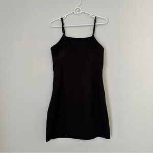 Black Spaghetti Strap A-Line Dress